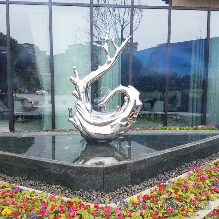 不锈钢雕塑园林景观创意雕塑大型不锈钢雕塑定制城市校园镜面24857