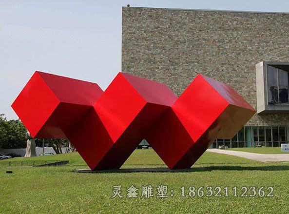 不锈钢方格雕塑，不锈钢抽象雕塑