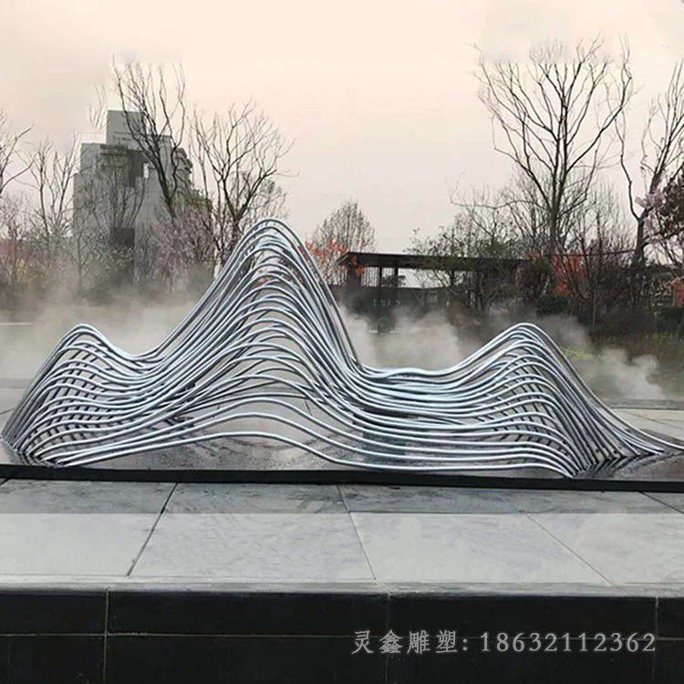 不锈钢假山广场雕塑 (3)