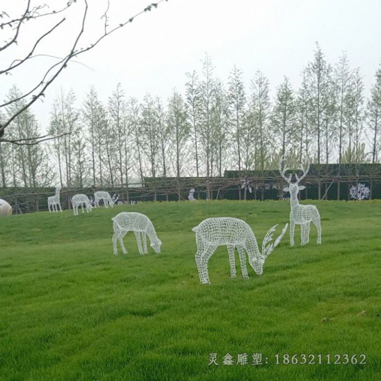 园林镂空鹿不锈钢雕塑 (3)