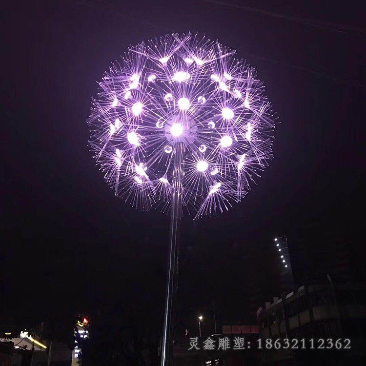 发光不锈钢蒲公英雕塑 (7)