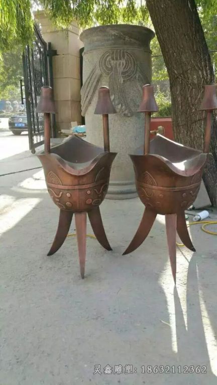 宜春古代喝酒仪器酒樽城市铜雕