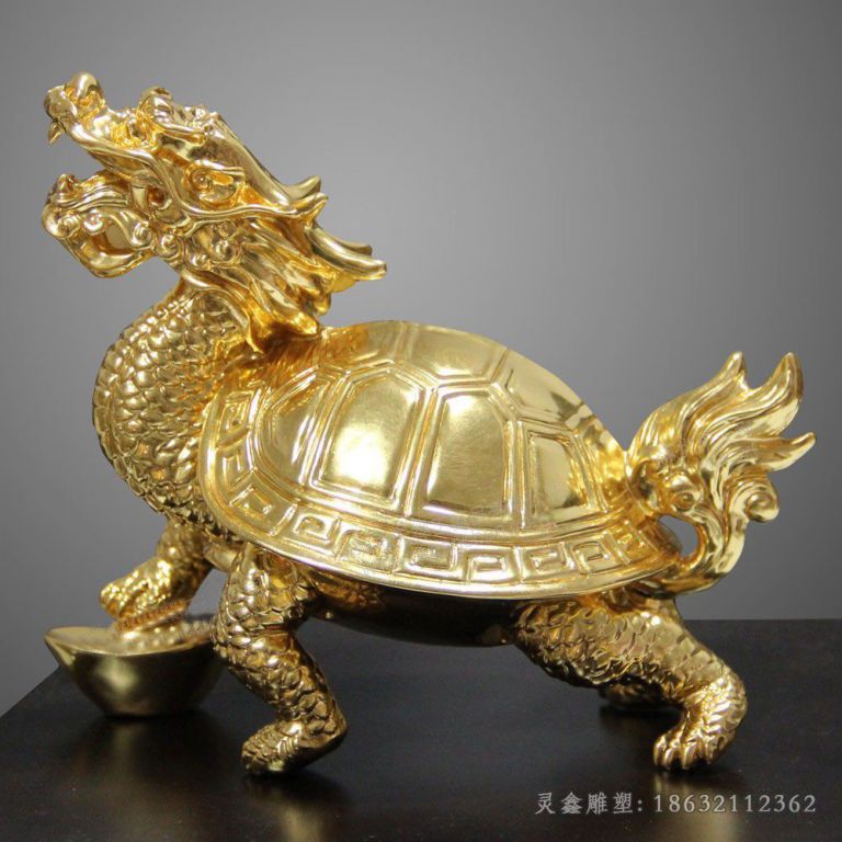龙龟铜雕，招财神兽铜雕