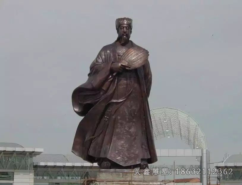 诸葛亮铜雕，人物铜雕