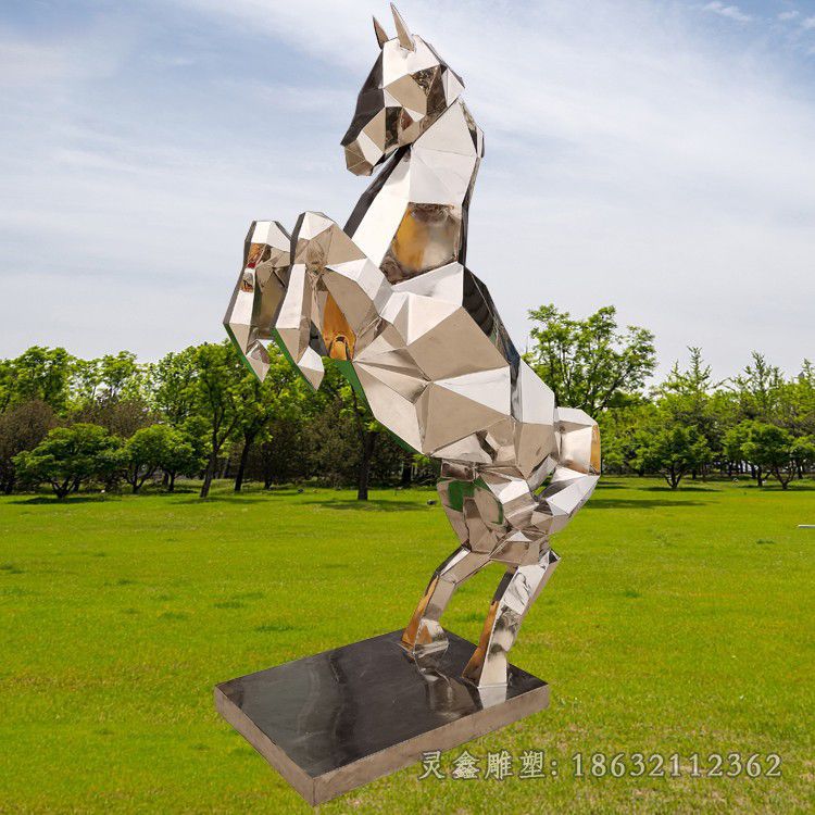 吉安不锈钢几何马城市雕塑