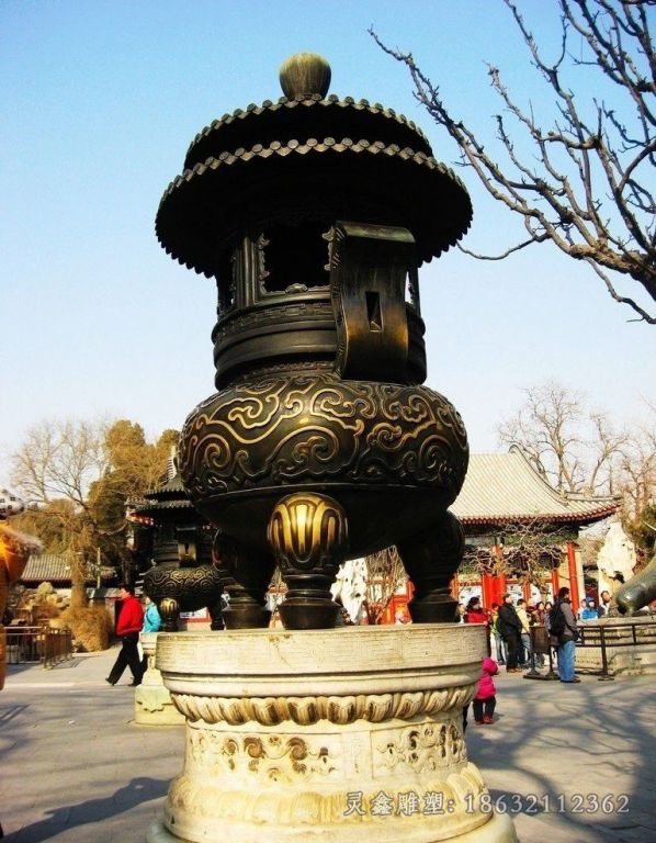 铜雕香炉，寺庙香炉铜雕_看图王