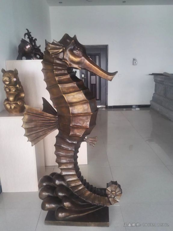 海马铜雕，铸铜海马雕塑 (1)