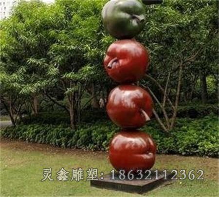 不锈钢苹果雕塑 (23)_看图王