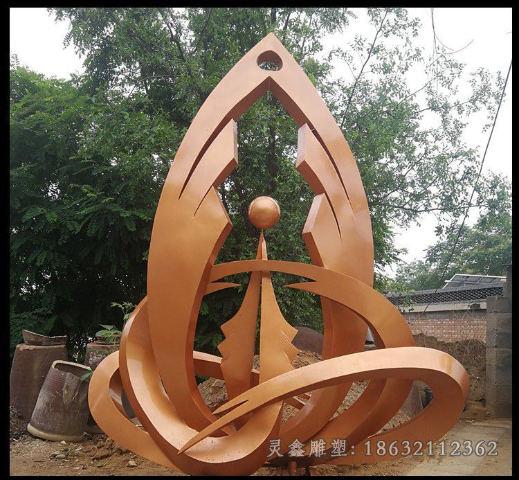 不锈钢鲤鱼抽象 公园景观雕塑
