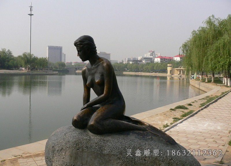 美人鱼铜雕，海边景观铜雕 (1)_看图王