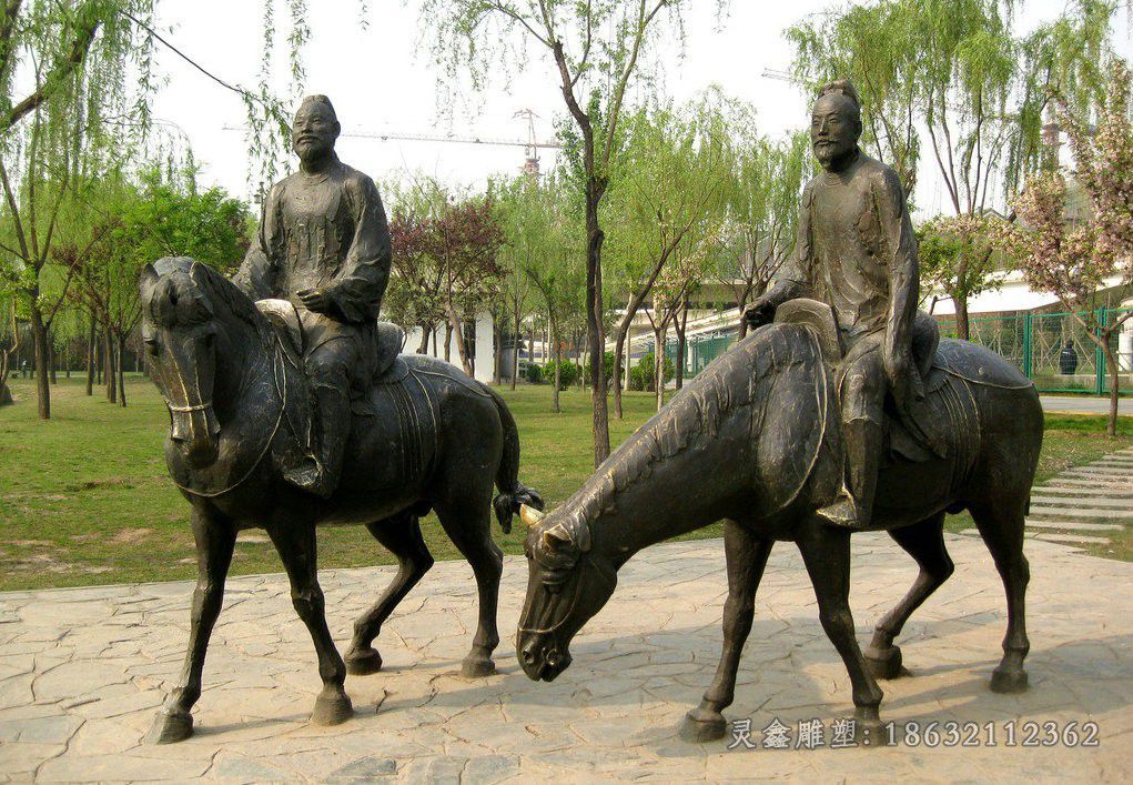 骑马雕塑，铸铜人物骑马