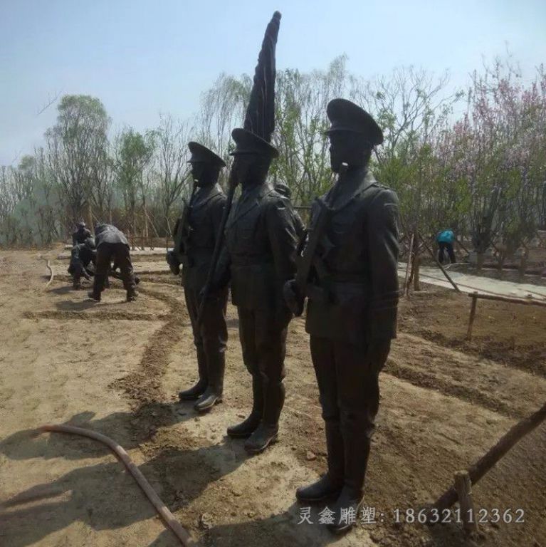 升旗依仗队铜雕，人物铜雕[1]