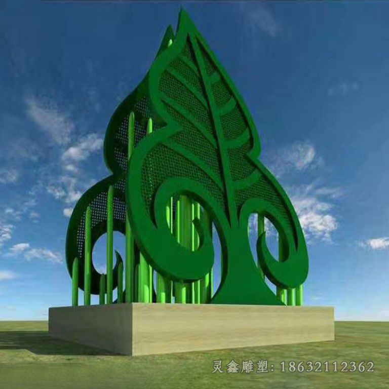 鹰潭不锈钢抽象树叶景观雕塑
