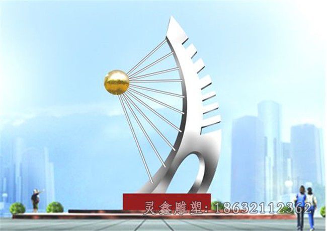 不锈钢未来之梦雕塑，不锈钢校园抽象雕塑
