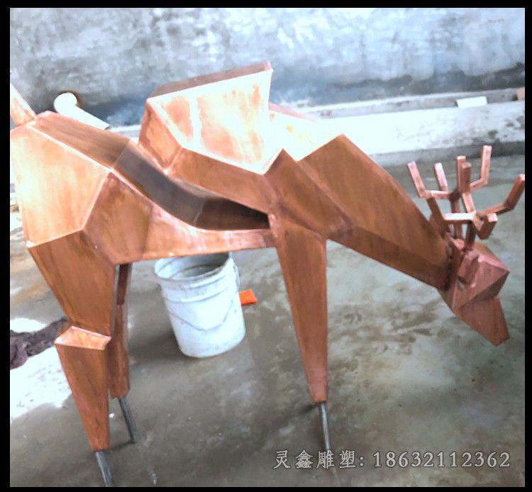 不锈钢卧室梅花鹿 广场动物摆件 (2)