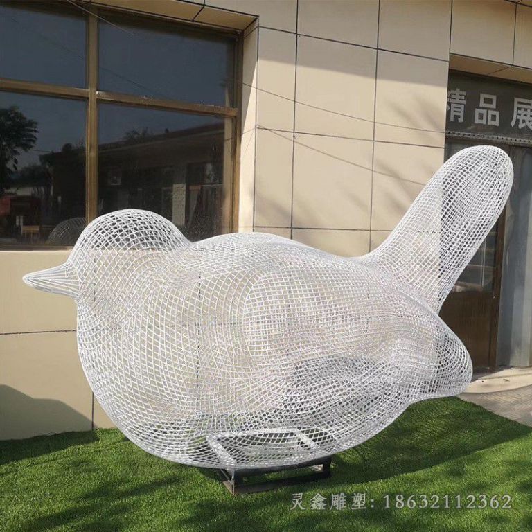 不锈钢小鸟雕塑 (3)