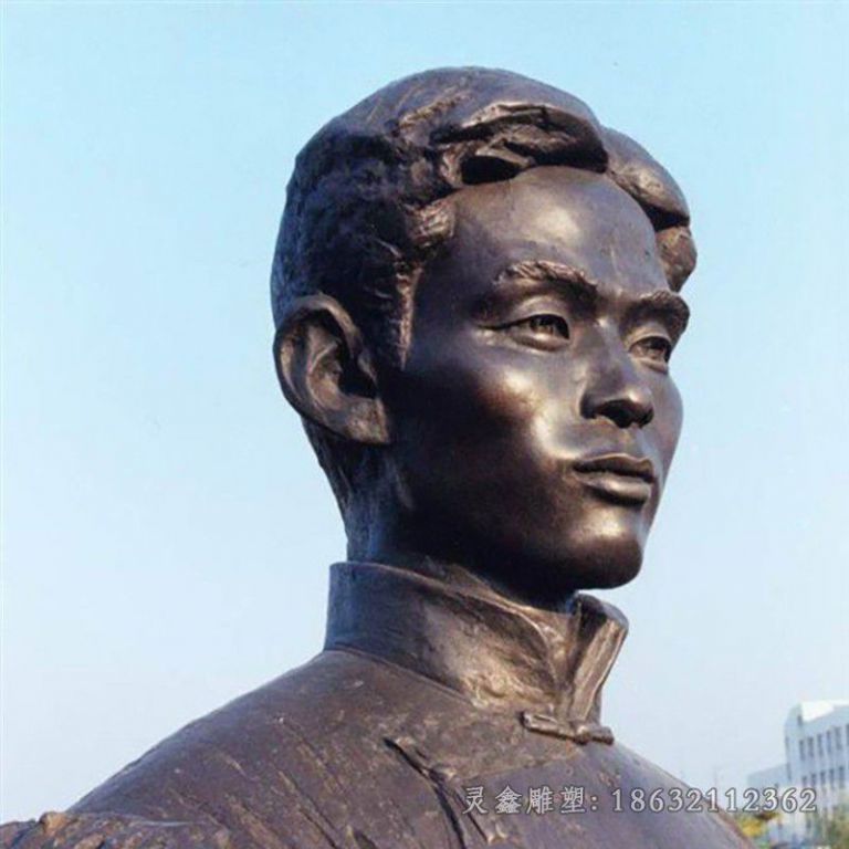 铜雕人物头像，铸铜人物头像