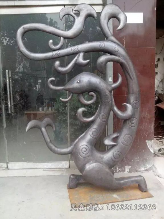铜雕蛇，抽象动物铜雕 (1)