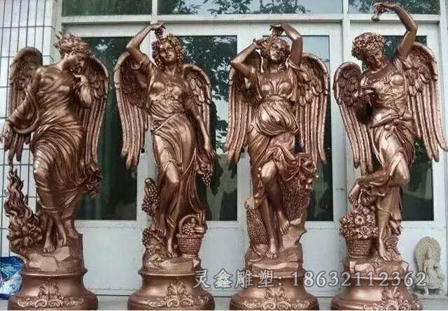 铜雕四季神，广场景观雕塑