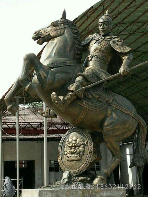 铜雕战马骑战马人物铜雕 (1)