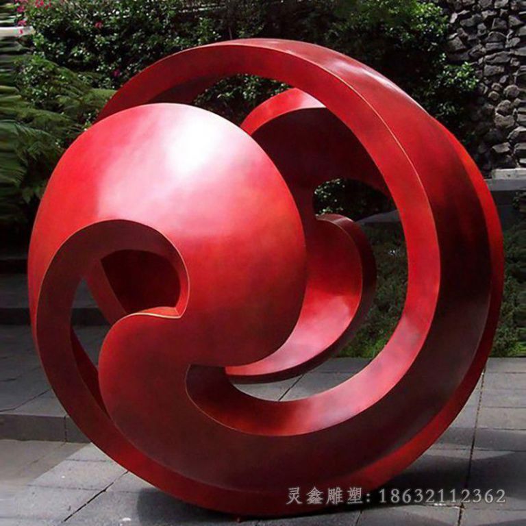 不锈钢圆球抽象 广场景观雕塑 (1)