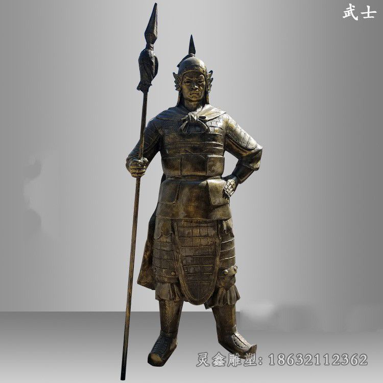 抚州武士街边人物景观铜雕