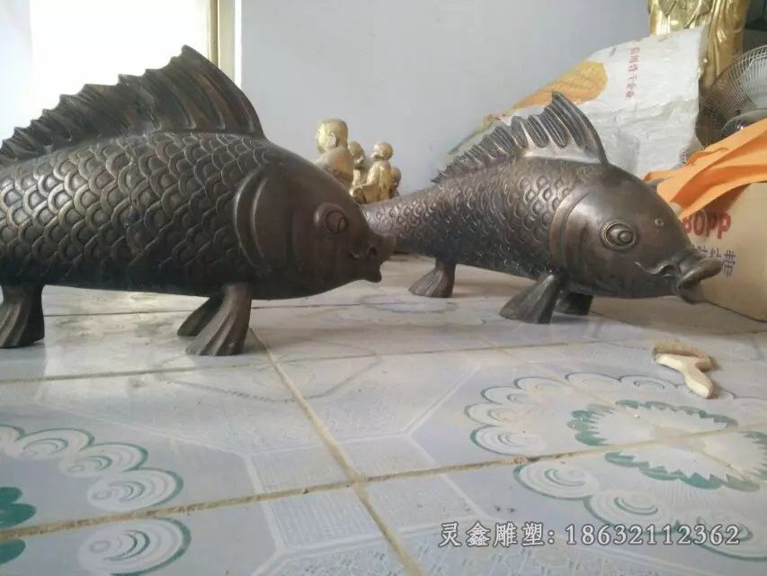 小鱼铜雕，景观动物雕塑 (3)