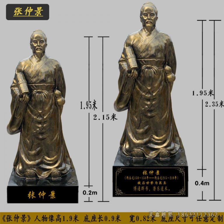 张仲景铜雕