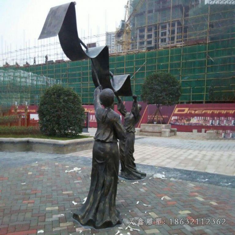 织布铜雕，广场小品铜雕 (2)