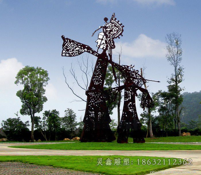 皮影雕塑，公园不锈钢雕塑