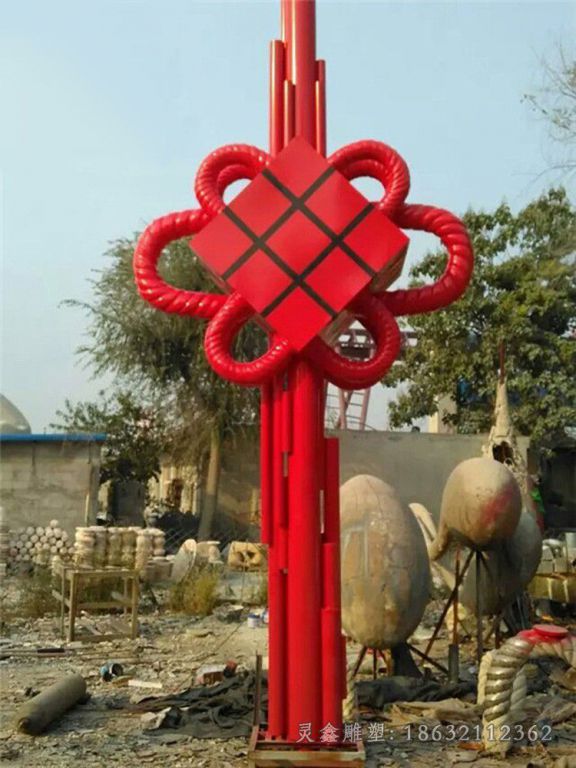 中国结雕塑，不锈钢广场雕塑