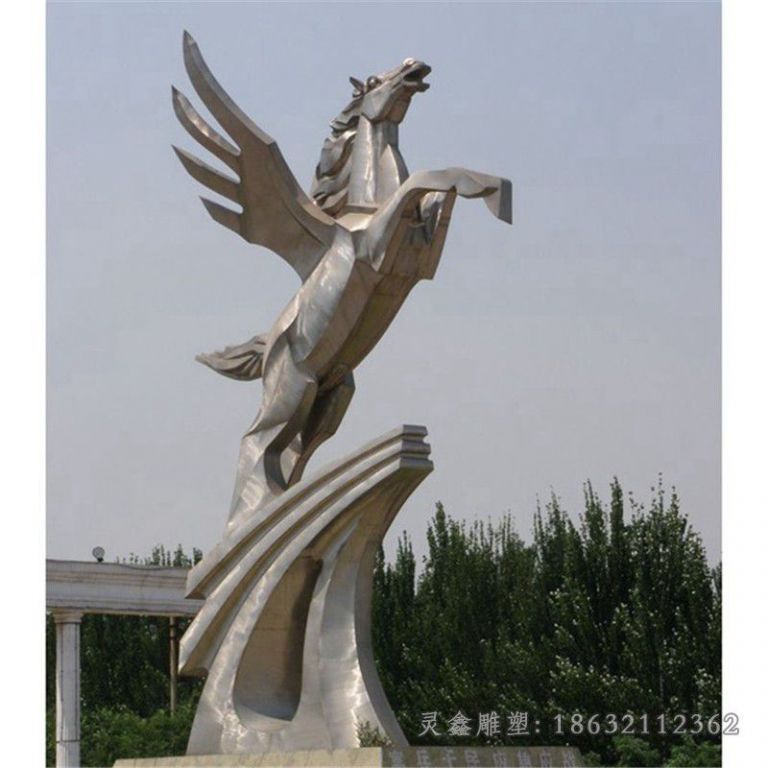 不锈钢马动物雕塑 (27)