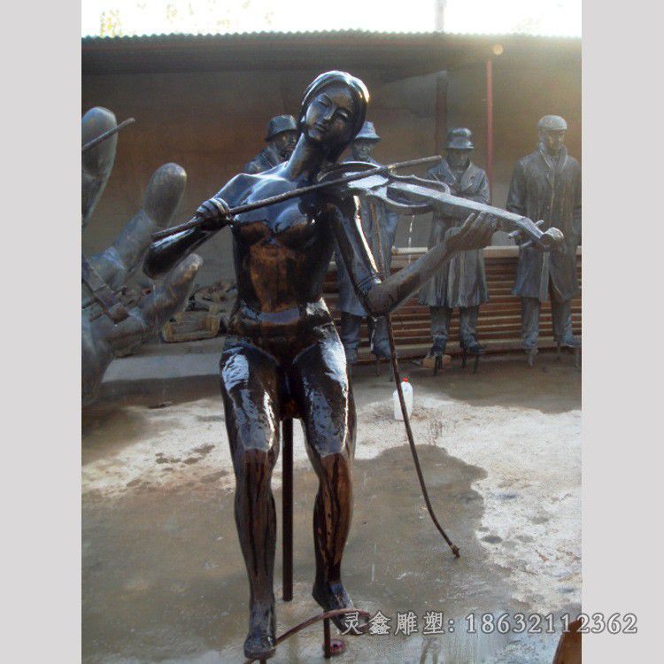 定制铸铜雕塑马头琴民俗小品少数民族蒙古人物雕塑主题公园摆件77275
