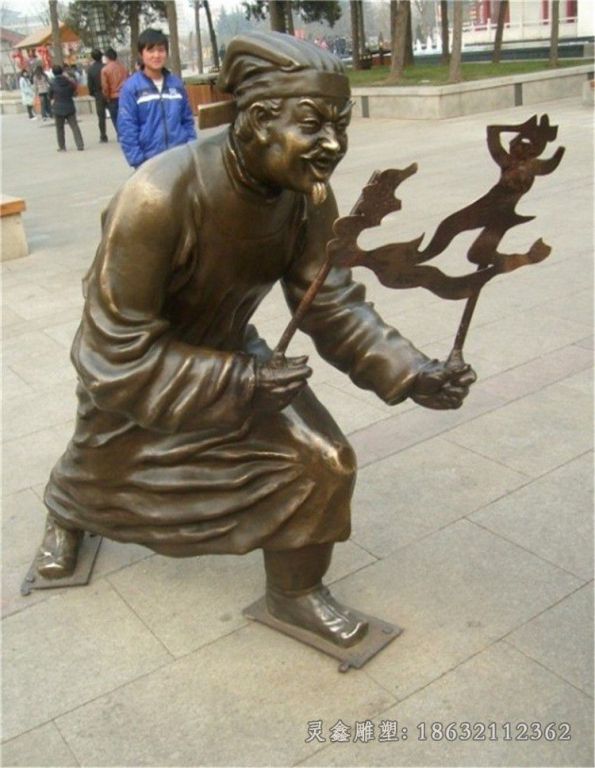 广场民俗人物敲鼓雕塑 广场民俗人物雕像 民俗人物铜像工艺品6851
