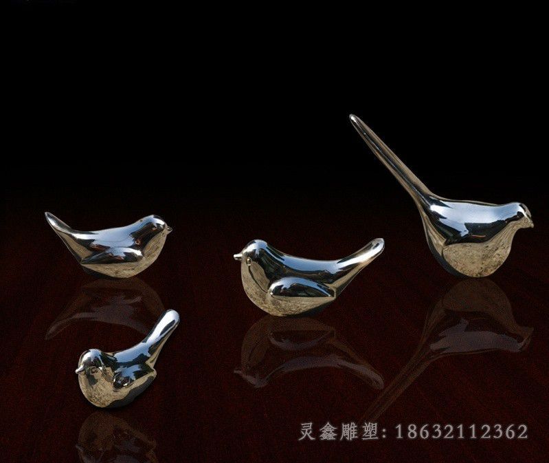 不锈钢小鸟动物雕塑 (2)