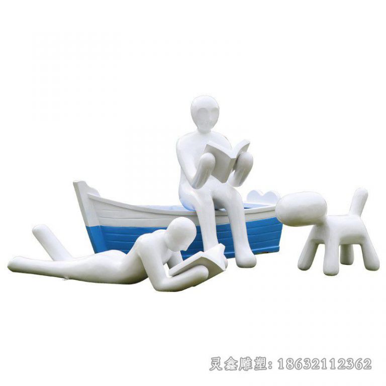 不锈钢一家人雕塑 (1)