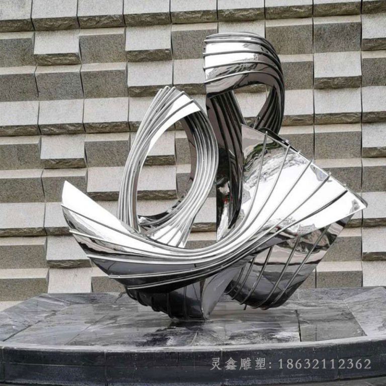 不锈钢异形圆环雕塑 (2)