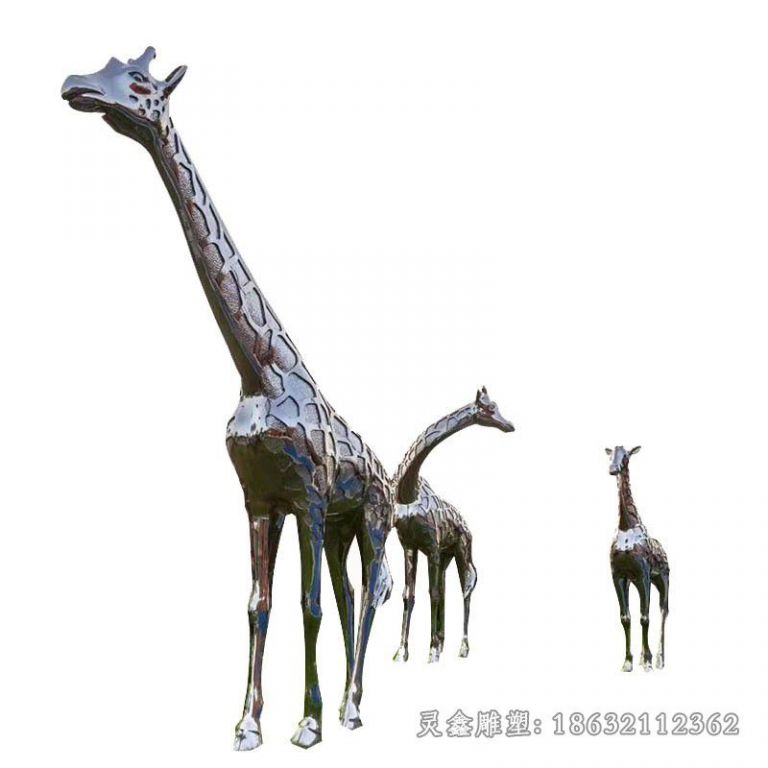 不锈钢长颈鹿雕塑 (10)