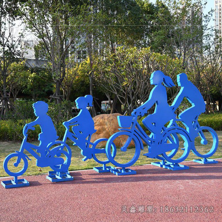不锈钢自行车雕塑 (66)