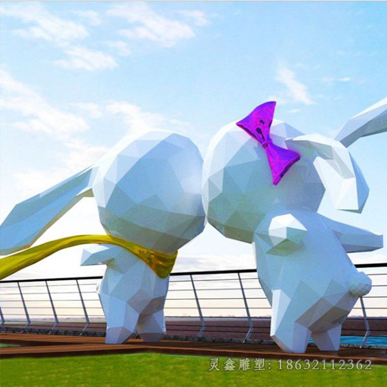 兔子不锈钢雕塑 (2)