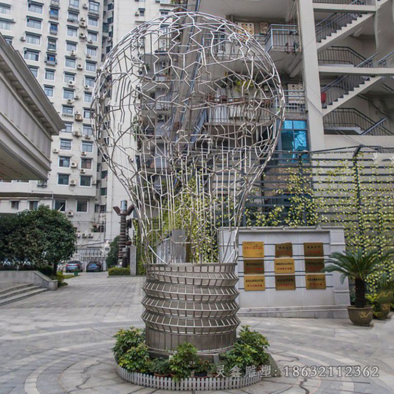 鹰潭不锈钢灯泡镂空景观雕塑