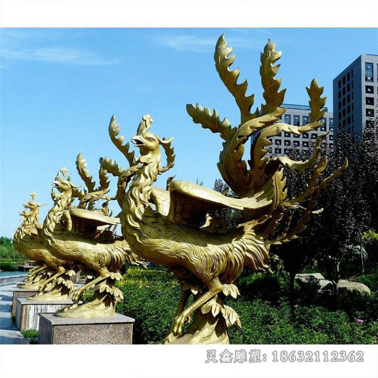 萍乡凤凰动物抽象铜雕