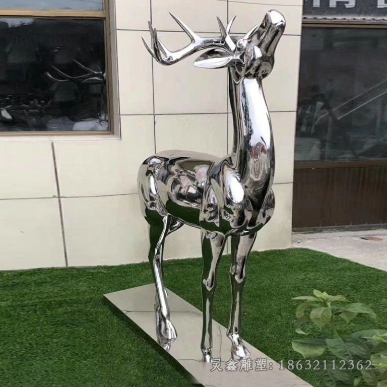 萍乡不锈钢镜面鹿景观雕塑