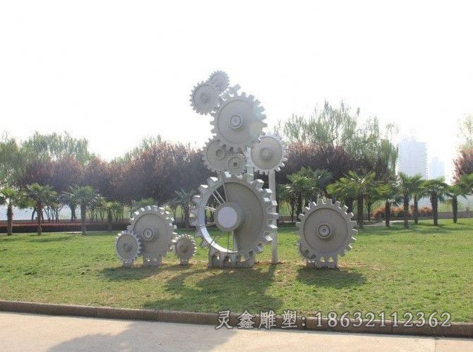 不锈钢齿轮雕塑 (12)