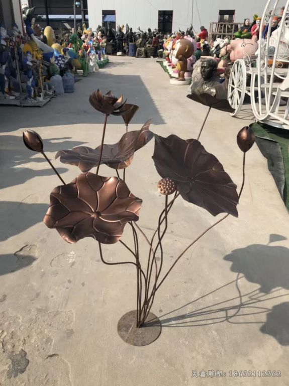 景德镇古铜色荷花标志铜雕