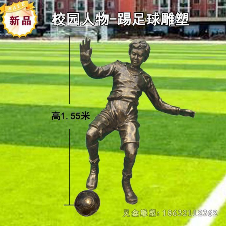 鹰潭踢足球校园人物铜雕