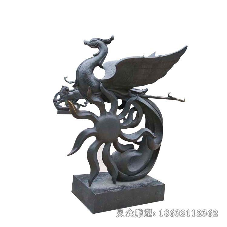 南昌不锈钢凤凰标志景观雕塑