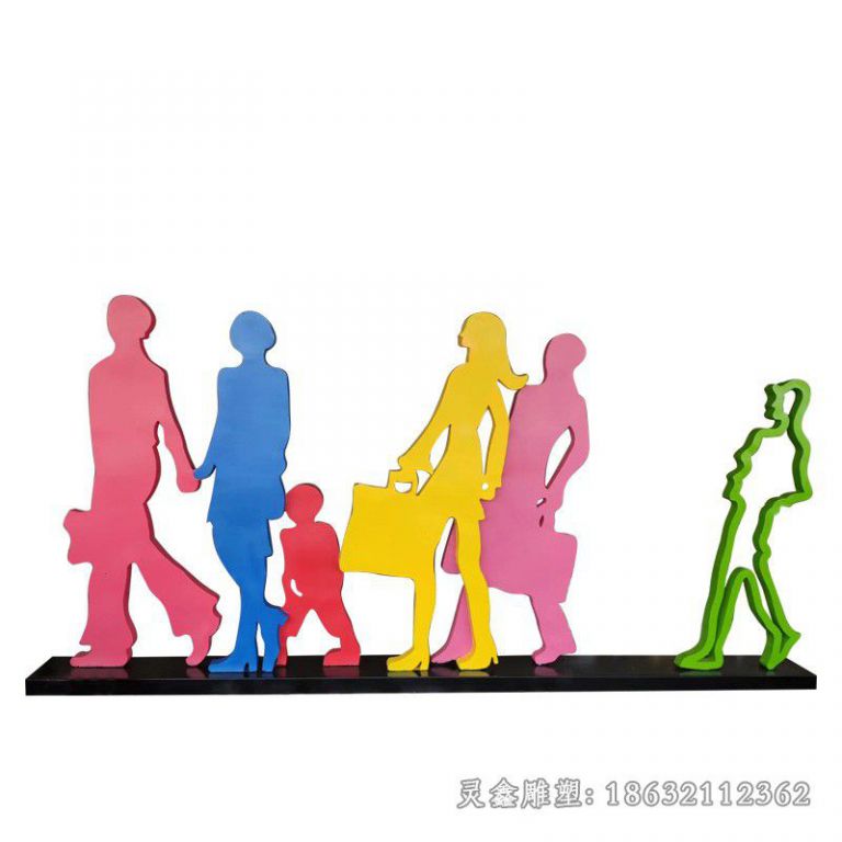 景德镇不锈钢购物景观人物雕塑