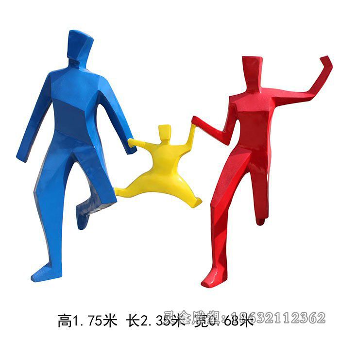 南昌不锈钢几何人物景观雕塑