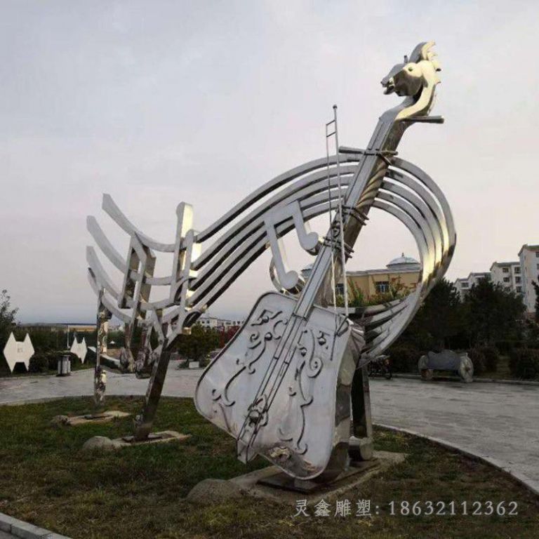 南昌不锈钢抽象提琴景观雕塑